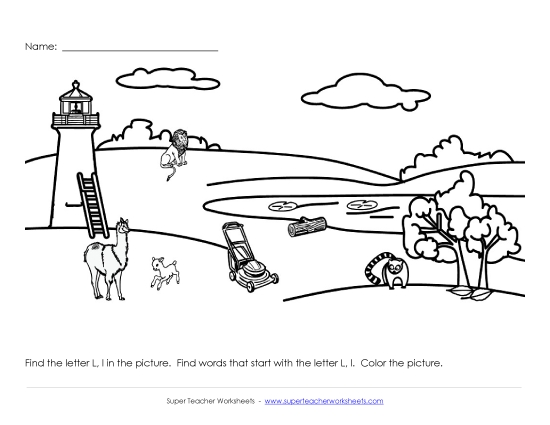 Preview image for Alphabet Coloring Page - Letter L
