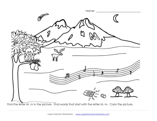Preview image for Alphabet Coloring Page -  Letter M