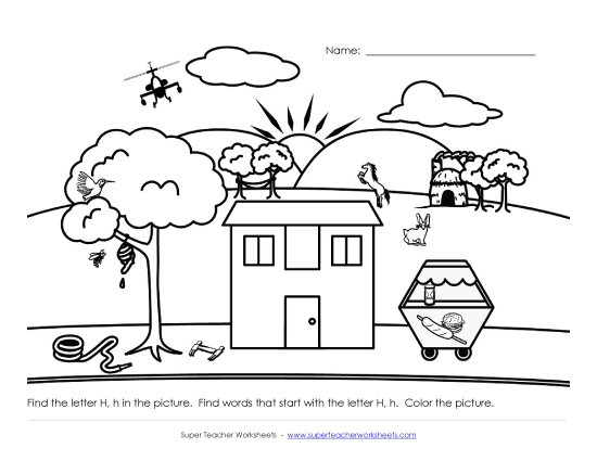 Preview image for Alphabet Coloring Page - Letter H