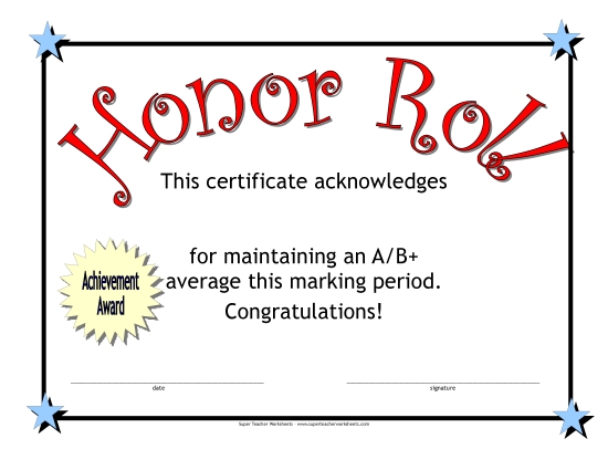 Preview image for Honor Roll