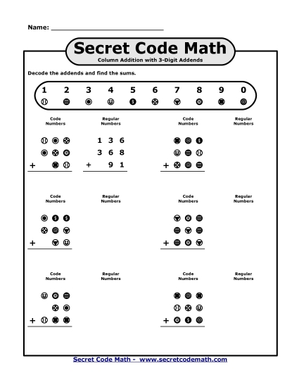 Preview image for Secret Code Math: Column Addition