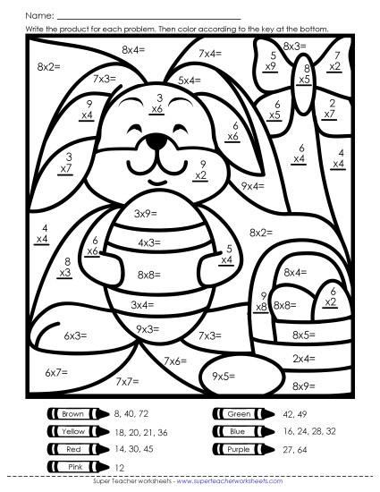 Preview image for Multiplication:  Easter Bunny