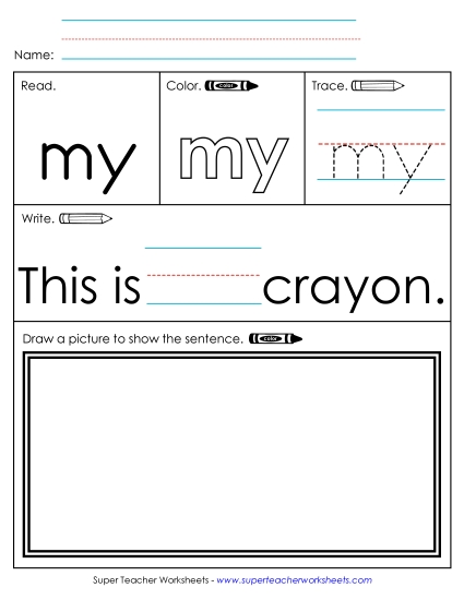 Worksheet 3: My Sight Words Individual Worksheet