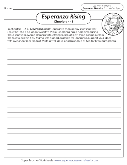 New Writing Prompt: Mama's Strength Worksheet New Writing Prompt: Mama's Strength Worksheet