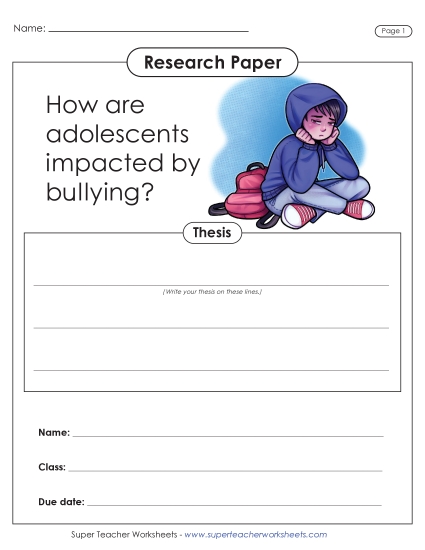 New Bullying Research Paper Worksheet New Bullying Research Paper Worksheet
