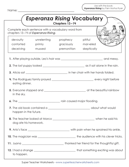 New Vocabulary Activity for Chapters 13 and 14 Worksheet New Vocabulary Activity for Chapters 13 and 14 Worksheet