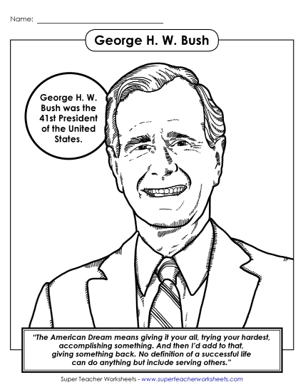George H.W. Bush  Presidents Worksheet
