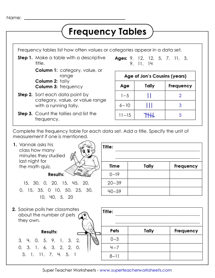 New How to Make a Frequency Table Worksheet
