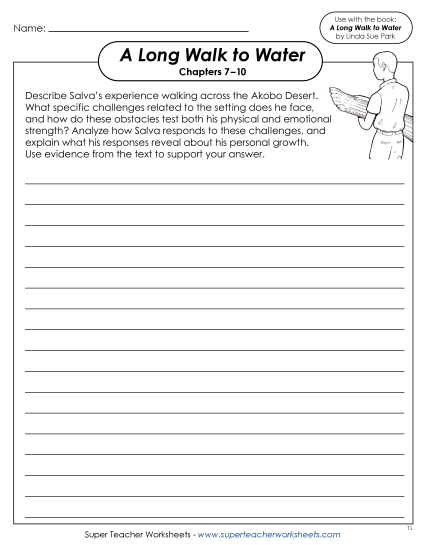 New Chapters 7–10 Writing Prompt:<br>Salva's Experience in the Desert Worksheet