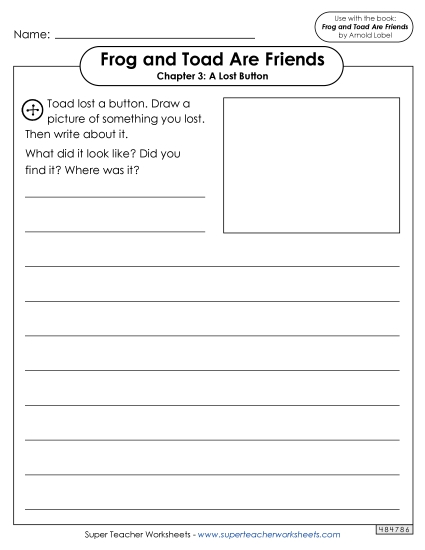 Draw a Picture and Writing Prompt (Chapter 3) Book Frog And Toad Worksheet