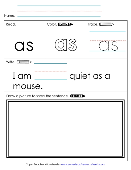Worksheet 3: As Sight Words Individual Worksheet