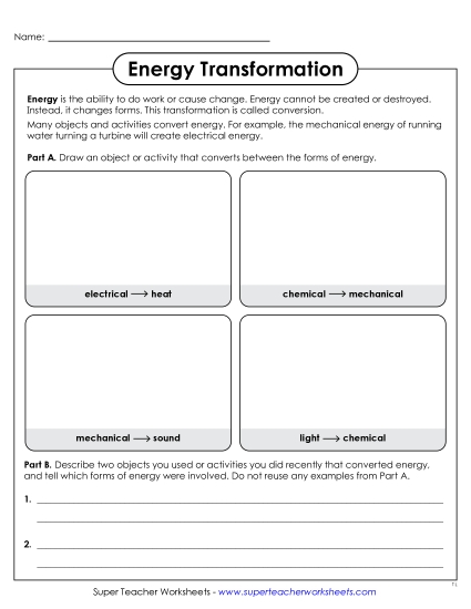 New Generate Examples of Energy Transformations Worksheet New Generate Examples of Energy Transformations Worksheet