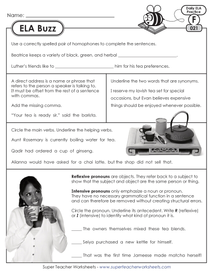 New 6th Grade ELA Buzz: Week 5<br>Worksheets 21 through 25 Worksheet New 6th Grade ELA Buzz: Week 5<br>Worksheets 21 through 25 Worksheet