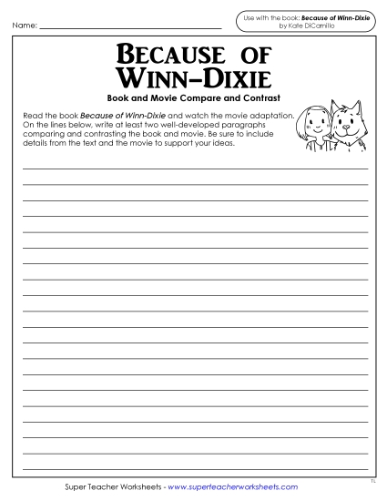 New Compare/Contrast Writing Worksheet