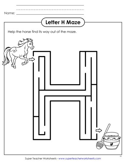 Preview image for Uppercase Letter H Maze