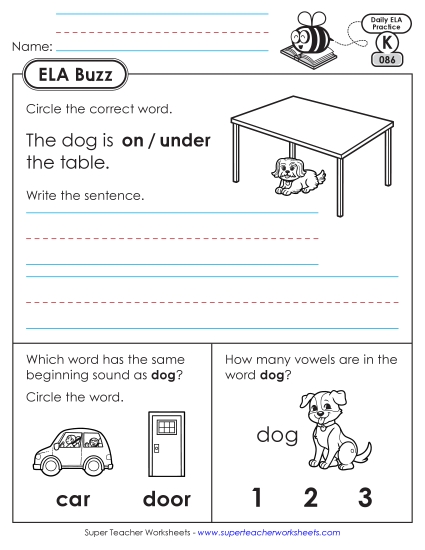 New Kindergarten ELA Buzz: Week 18<br>Worksheets 86 through 90 Worksheet New Kindergarten ELA Buzz: Week 18<br>Worksheets 86 through 90 Worksheet