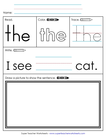 Preview image for The (Sight Word) Worksheet 3