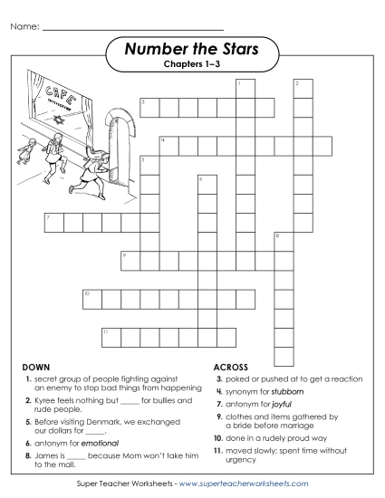 New Vocabulary Crossword Puzzle for Chapters 1–3 Worksheet New Vocabulary Crossword Puzzle for Chapters 1–3 Worksheet