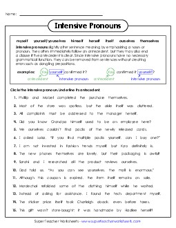 New Intensive Pronouns Worksheet