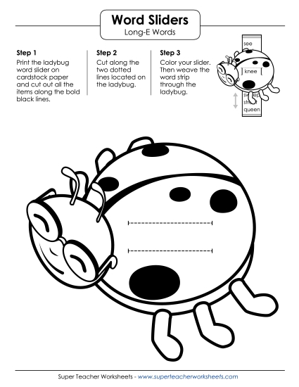 Preview image for Long E Word Slider #2 Ladybug