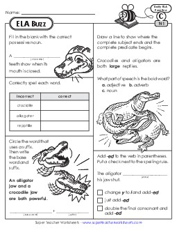 New ELA Buzz: Week 29<br>Worksheets 141 through 145 Worksheet