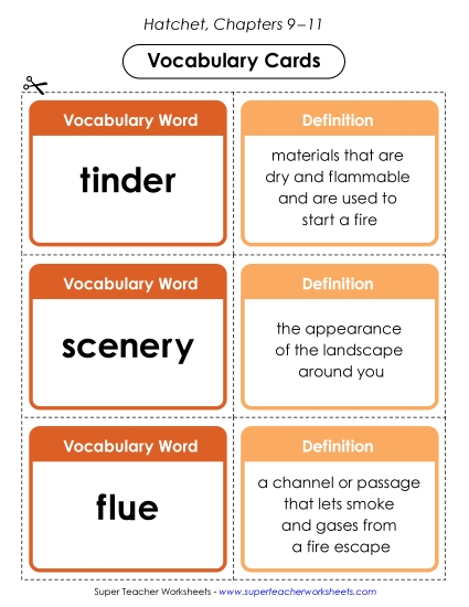 New Vocabulary Cards (Chapters 9–11) Worksheet New Vocabulary Cards (Chapters 9–11) Worksheet