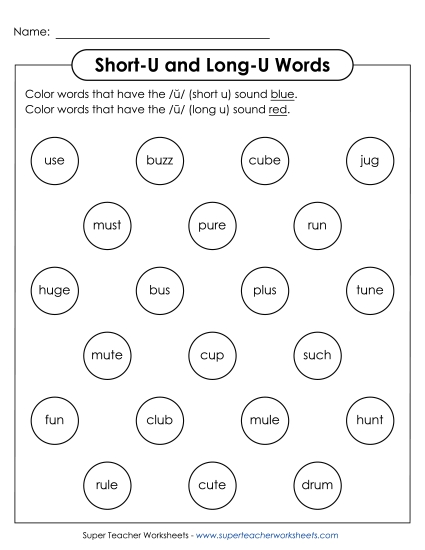 Preview image for Dabber Activity: Long-U and Short-U