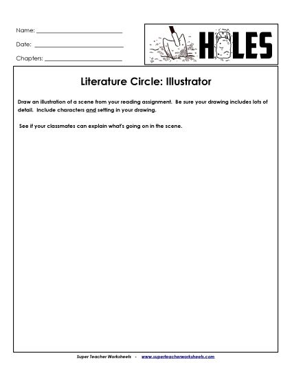 Lit. Circles: Illustrator Book Holes Worksheet