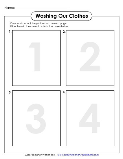 New Washing Our Clothes<br>Sequencing Cut & Glue Worksheet New Washing Our Clothes<br>Sequencing Cut & Glue Worksheet
