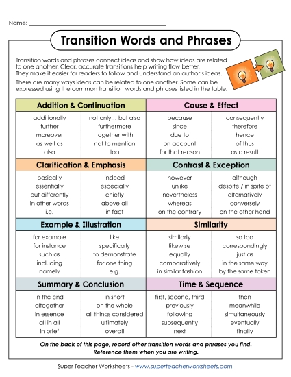 8th Grade Printable PDF ELA Reading and Writing Vocabulary Worksheet