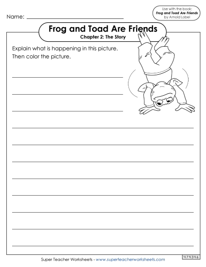 Picture Writing Prompt (Chapter 2) Book Frog And Toad Worksheet