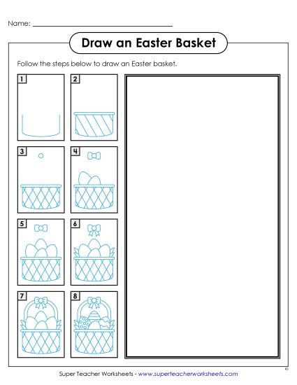New Draw an Easter Basket Worksheet