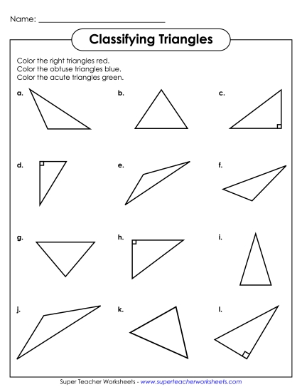 Classify and Color Triangles Worksheet
