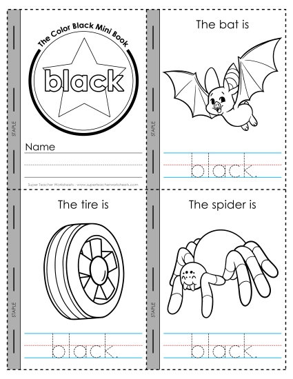 New The Color Black Mini Book Worksheet