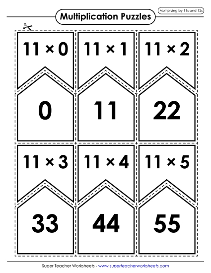 Preview image for Multiplication Puzzles: Multiplying by 11s and 12s