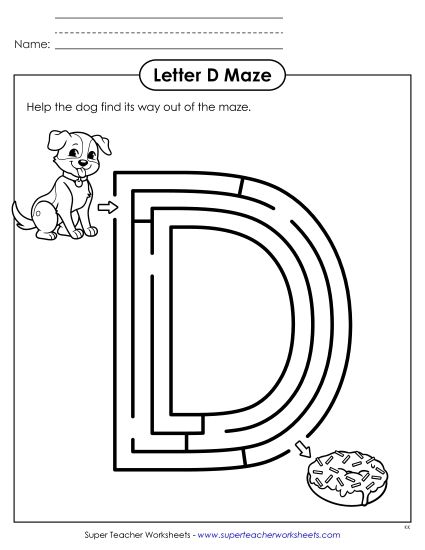 Preview image for Uppercase Letter D Maze