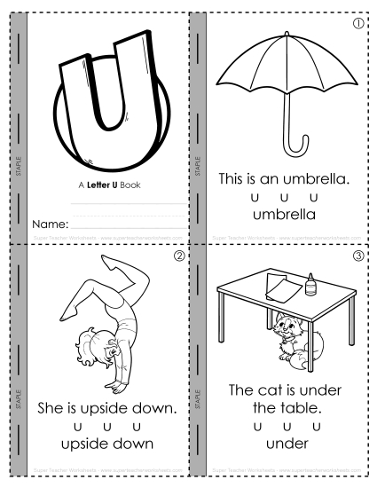 New Initial U Sound Mini Book Worksheet