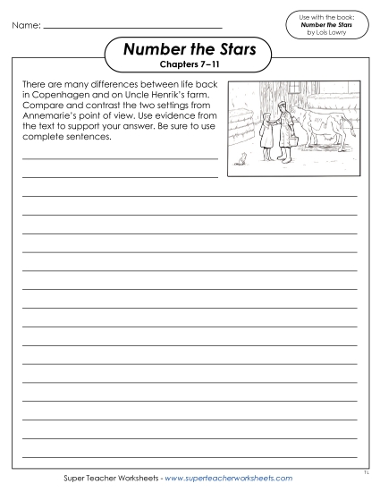 New Chapters 7–11 Writing Prompt:<br>Compare and Contrast Worksheet