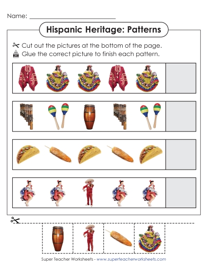 New Hispanic Heritage Patterns Worksheet