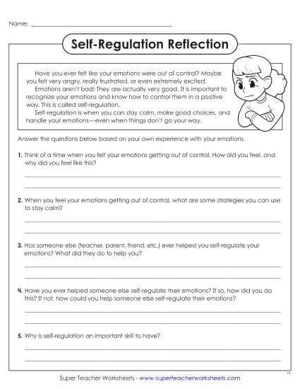 New Self-Regulation Reflection Worksheet