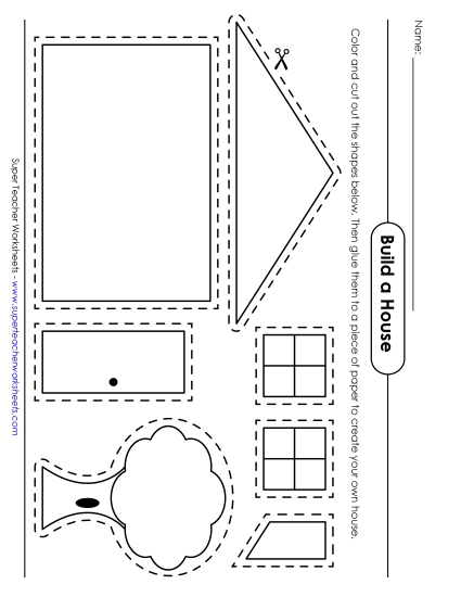 New Cut & Build a House Worksheet