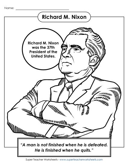 Preview image for President #37: Richard Nixon Coloring Page