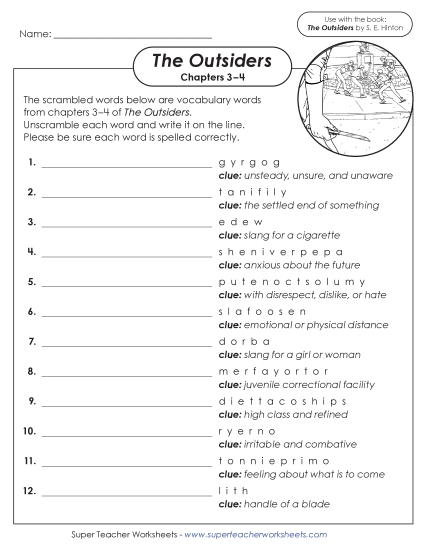 New Vocabulary Activity for Chapters 3 and 4 Worksheet New Vocabulary Activity for Chapters 3 and 4 Worksheet