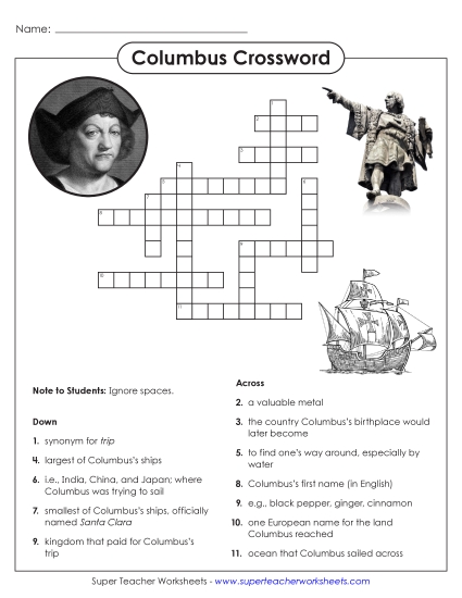 Preview image for Columbus Crossword