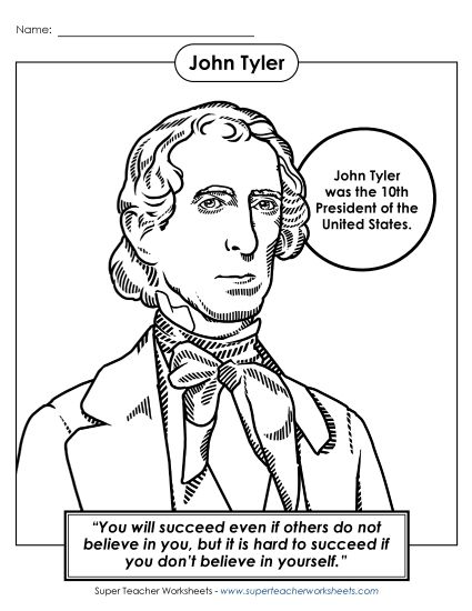 Preview image for President #10: John Tyler Coloring Page