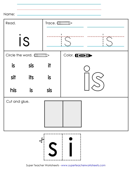Preview image for Is (Sight Word) Worksheet 2