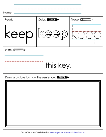 Worksheet 3: Keep Sight Words Individual Worksheet