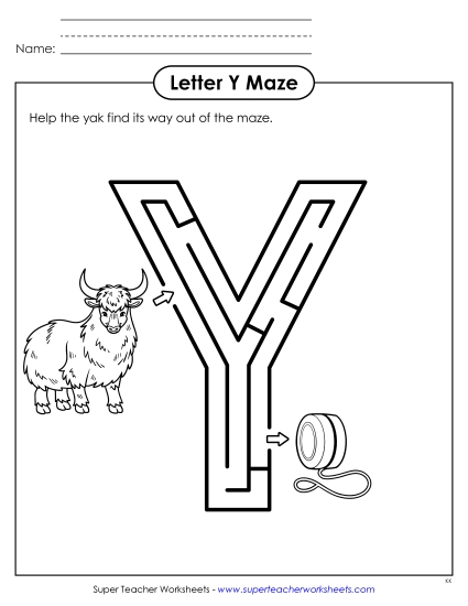 Preview image for Uppercase Letter Y Maze