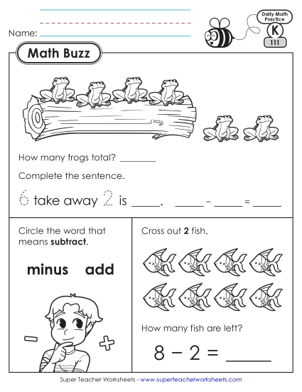 New Kindergarten Math Buzz: Week 23<br>Worksheets 111 through 115 Worksheet New Kindergarten Math Buzz: Week 23<br>Worksheets 111 through 115 Worksheet