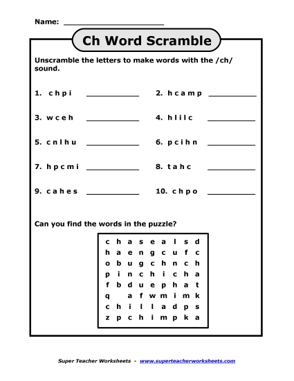 Preview image for Word Scramble - /ch/
